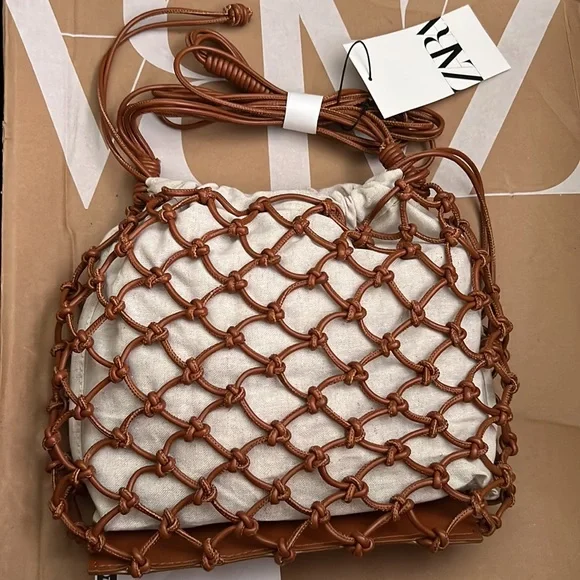 Zara Brown Knotted Mini Crossbody Bag - Picture 7 of 7